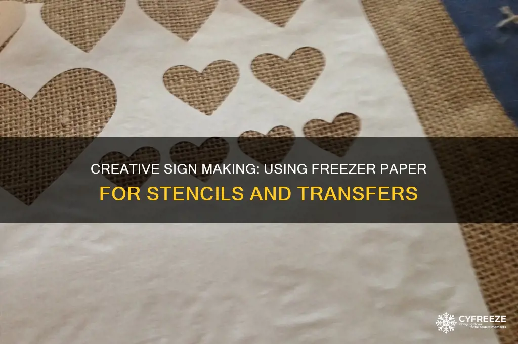 how to use freezer paper for sign