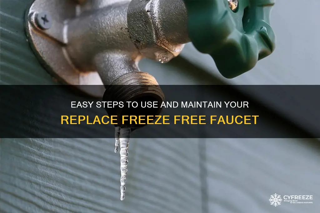 how to use replace freeze free faucet