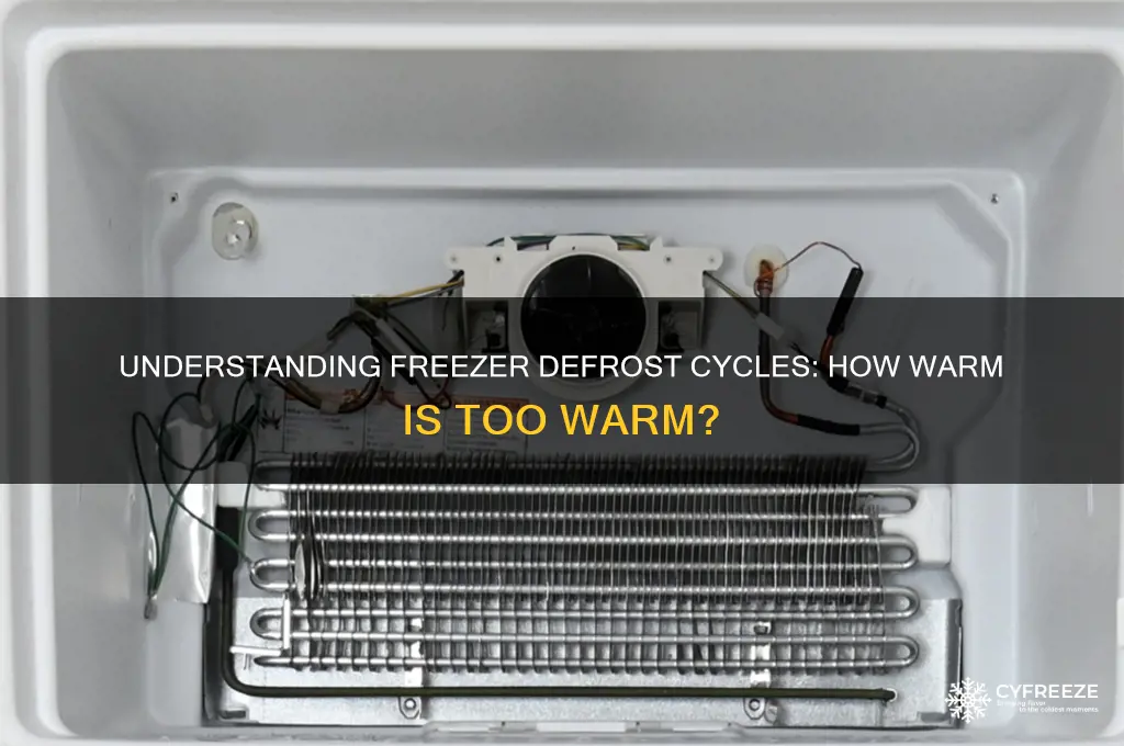 how warm can a freezer get during defrostbcycle