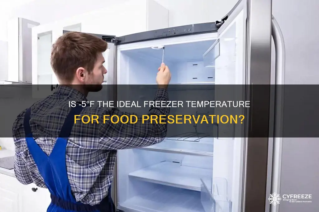is -5 degrees farinenhight good temperatur for a freezer