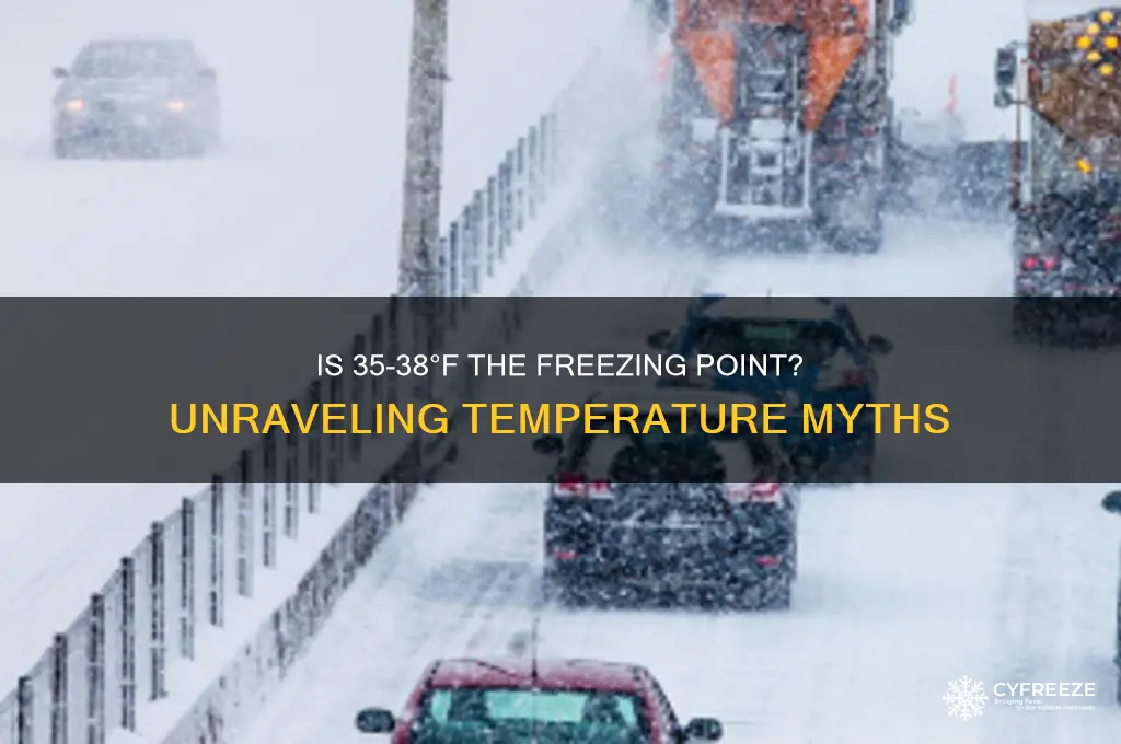 is 35-38 farenheit freezing point