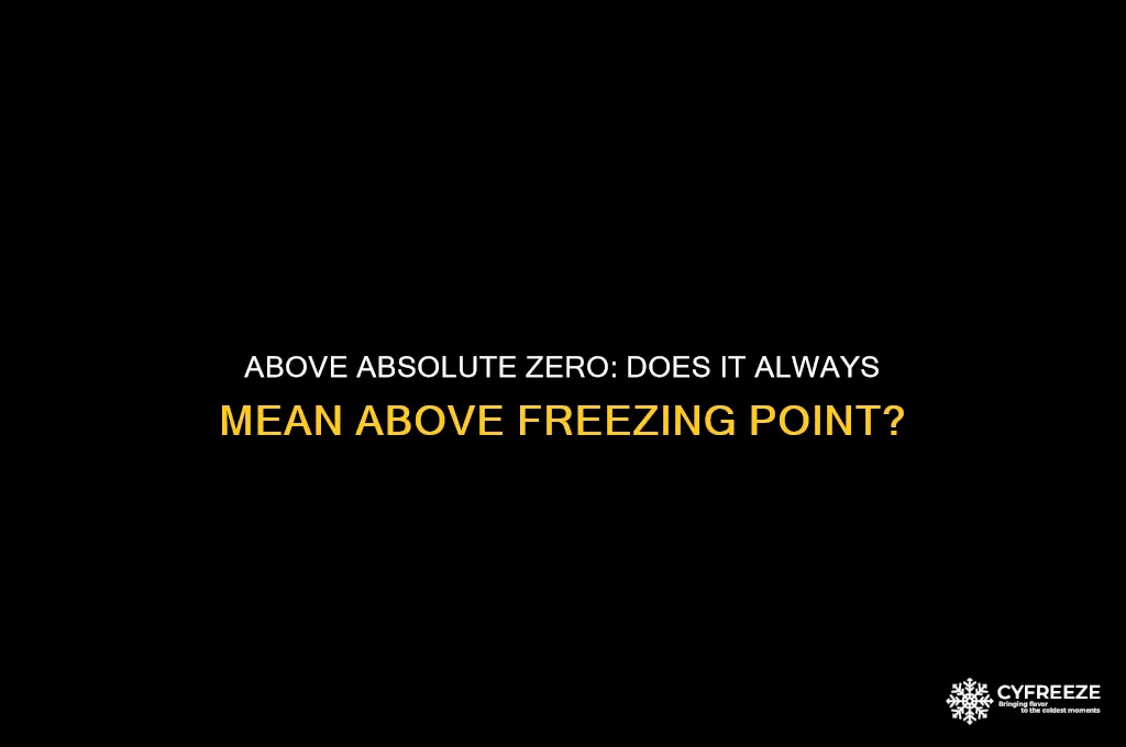is above abosolute zero means above freezing point