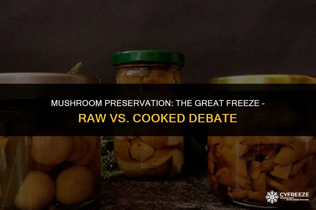 is it better to freeze mushrooms raw or cooked