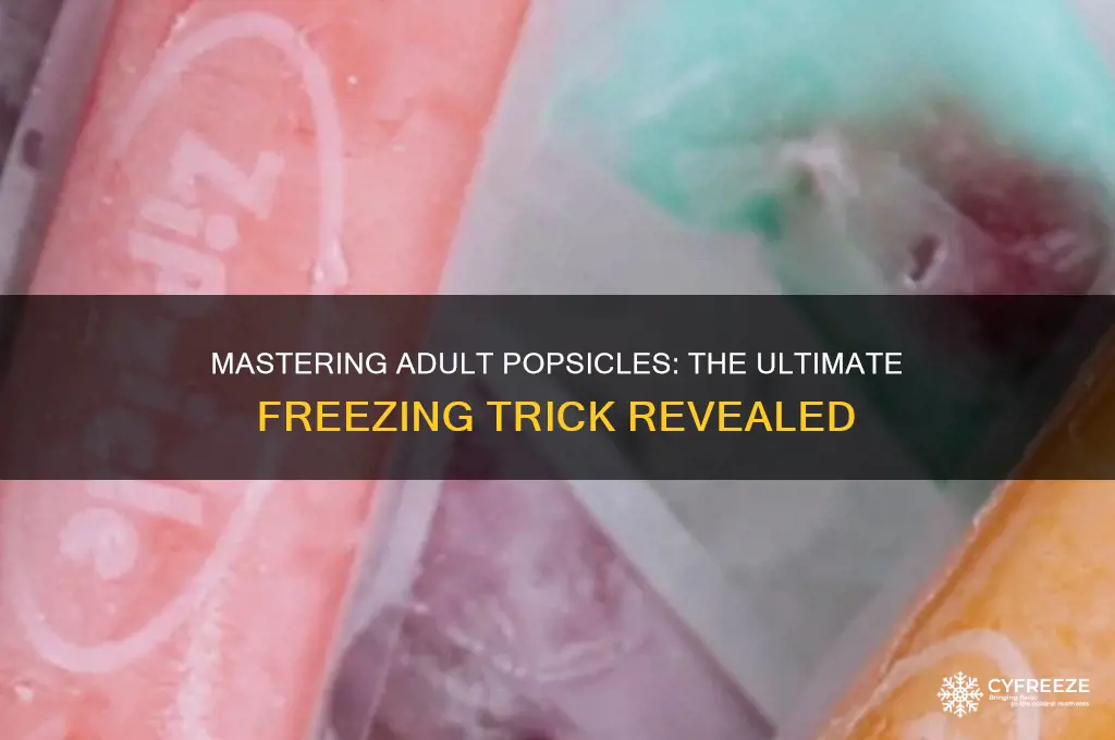 is there a trick to getting adult popsicles to freeze
