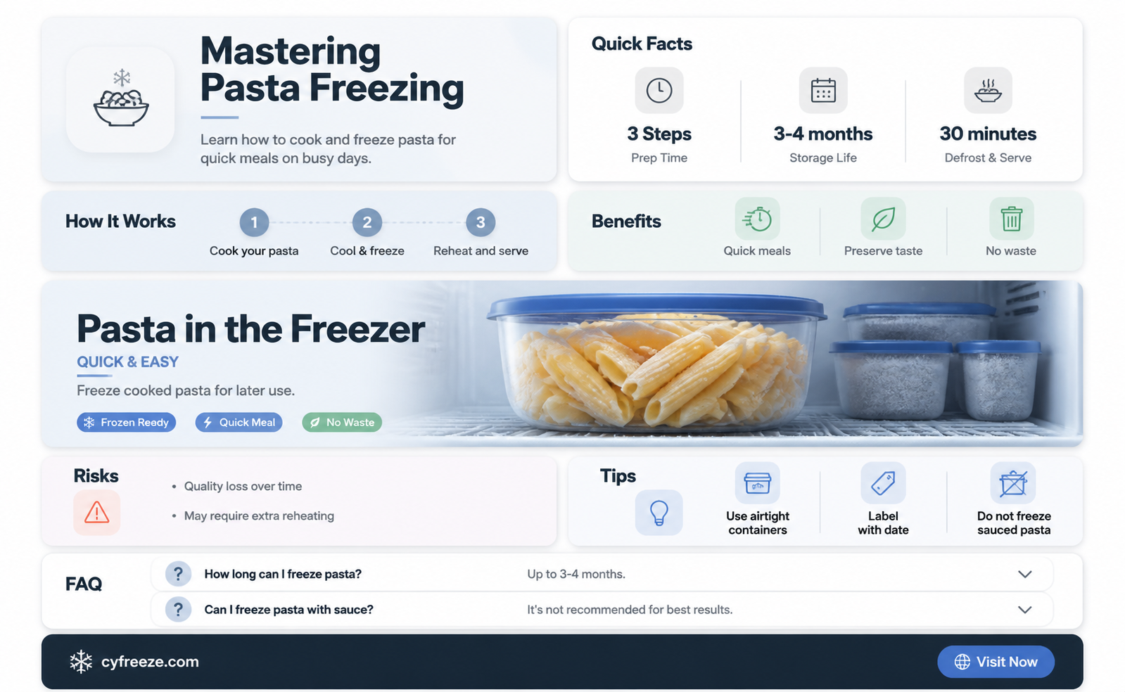 can you cook and freeze pasta