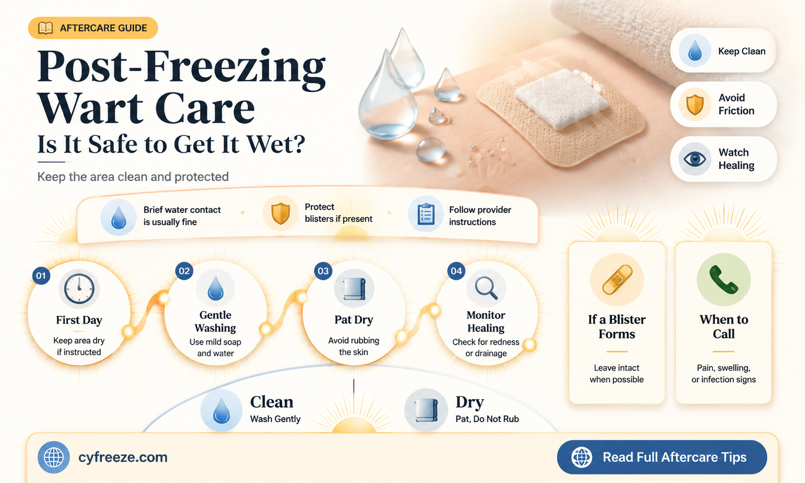 can you get a wart wet after freezing