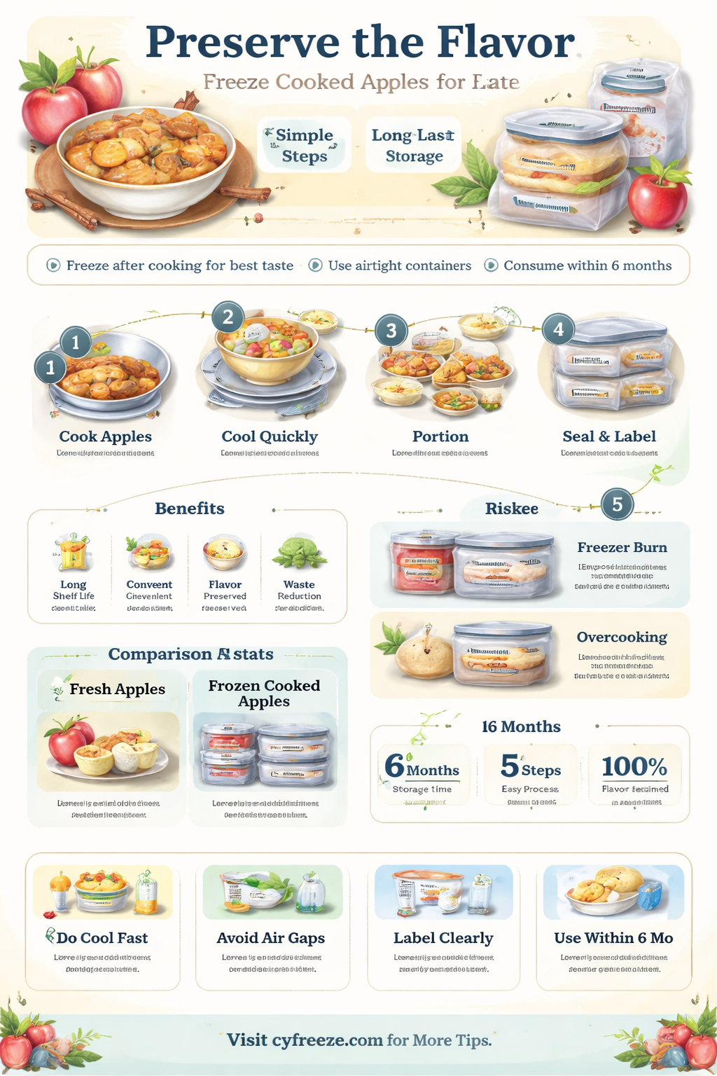 can you freeze cooked apples