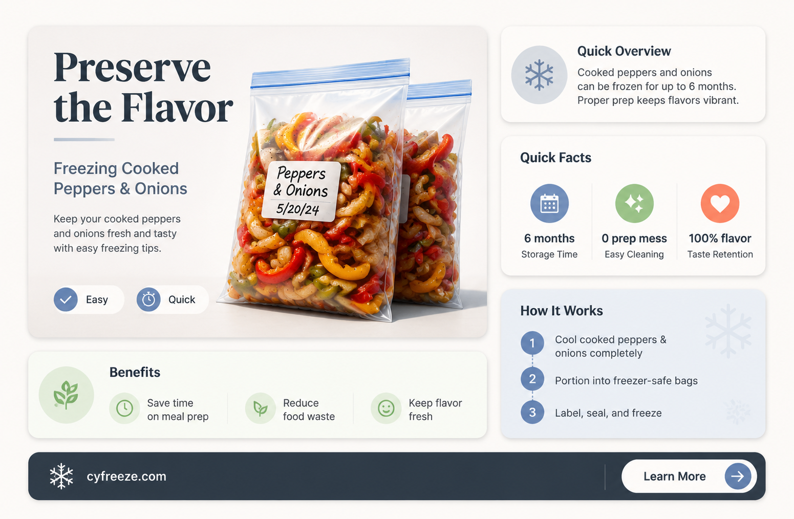 can you freeze cooked peppers and onions