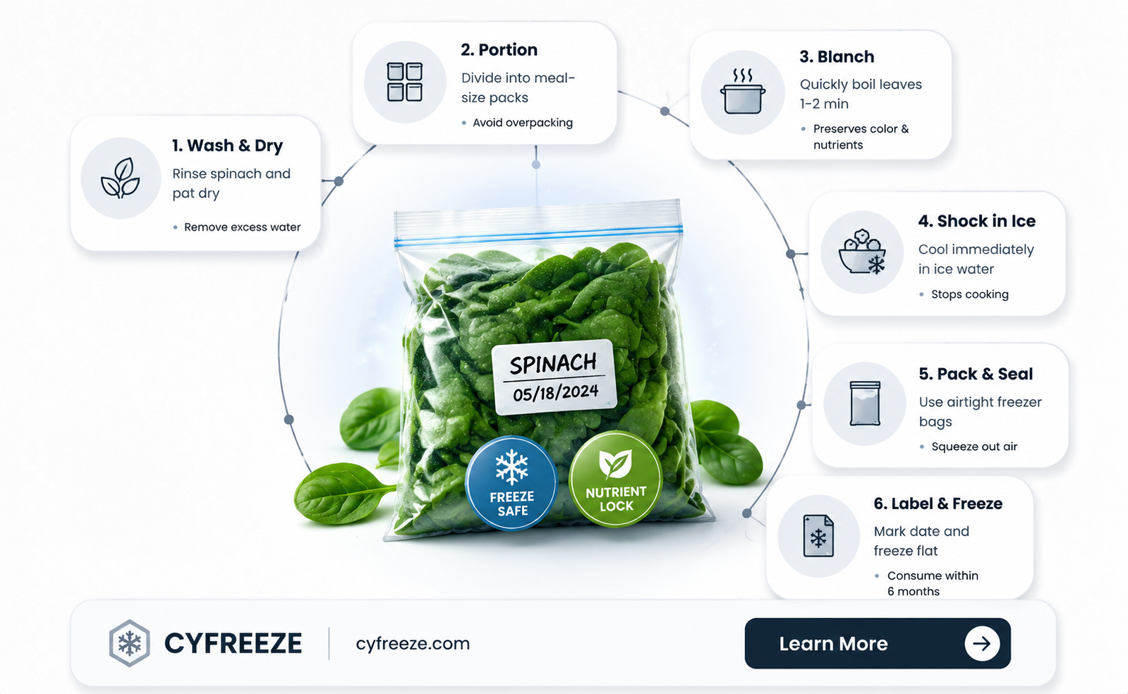 can you freeze fresh baby spinach