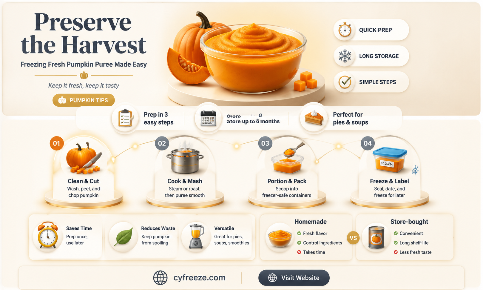 can you freeze fresh pumpkin puree