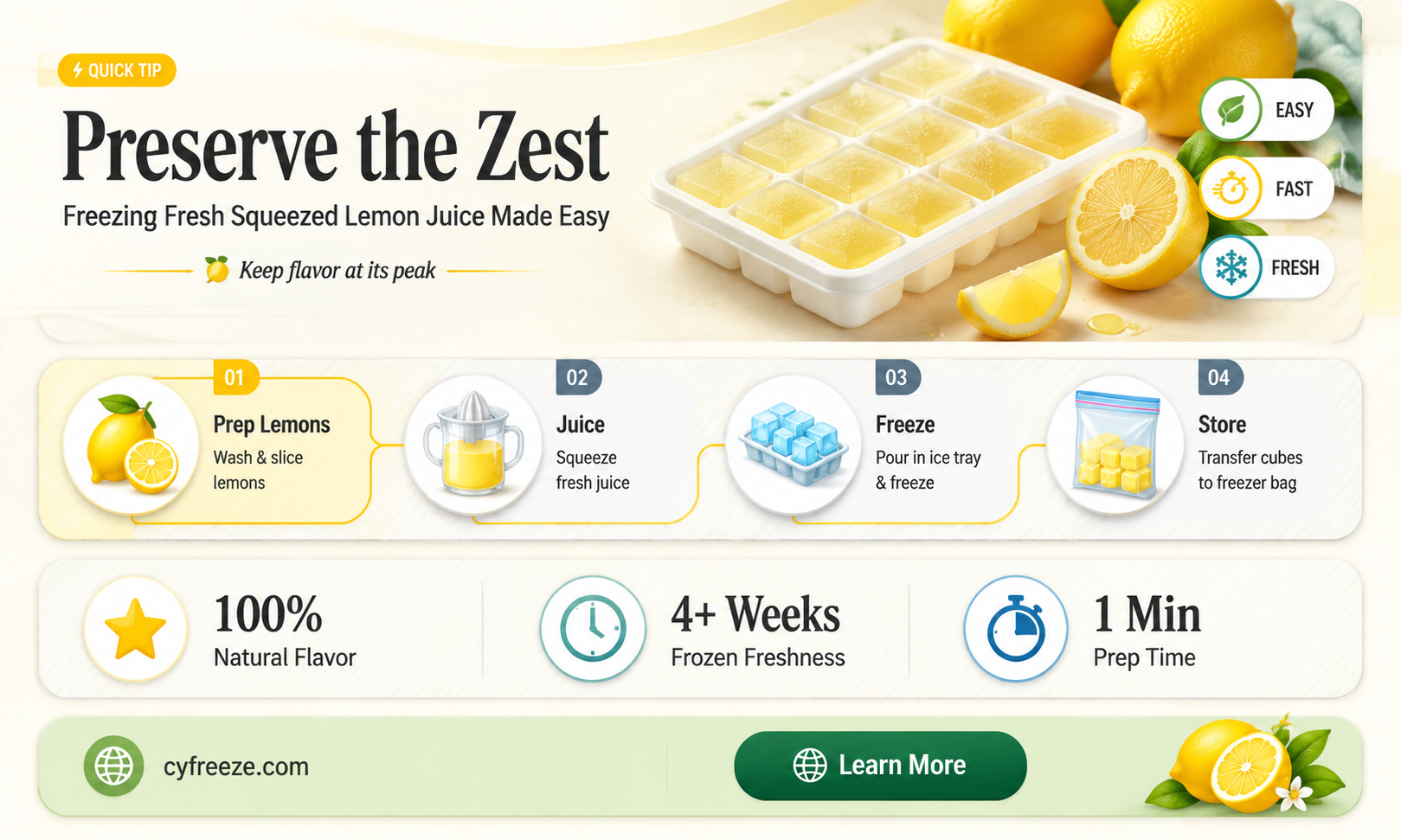 can you freeze fresh squeezed lemon juice