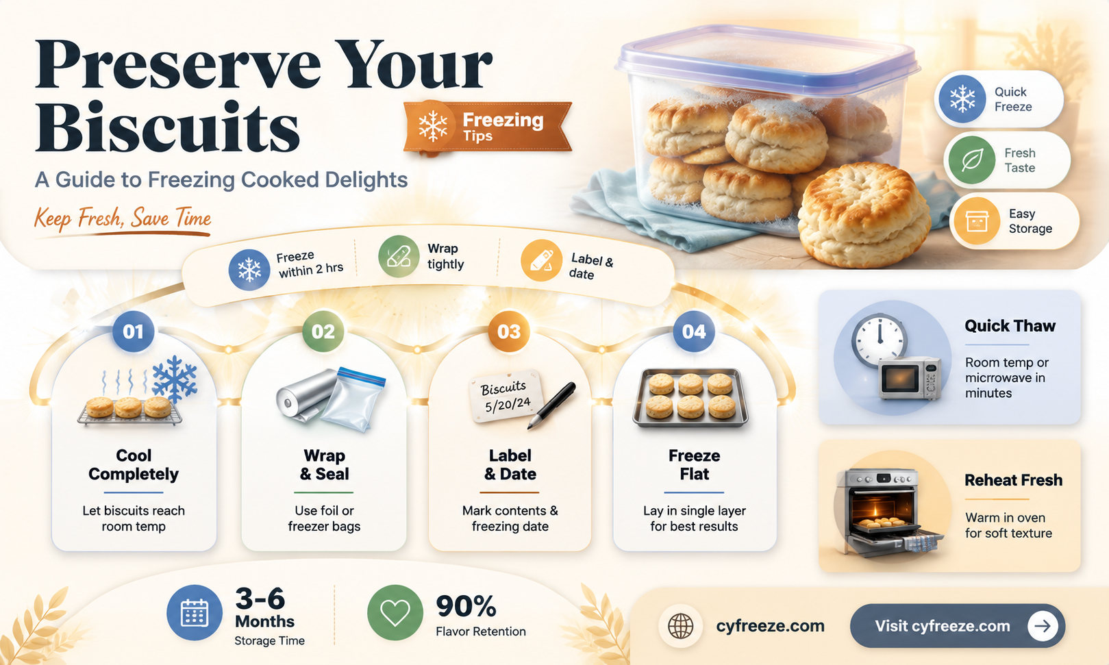 can you freeze cooked biscuits