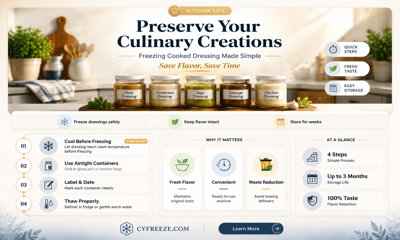 can you freeze cooked dressing