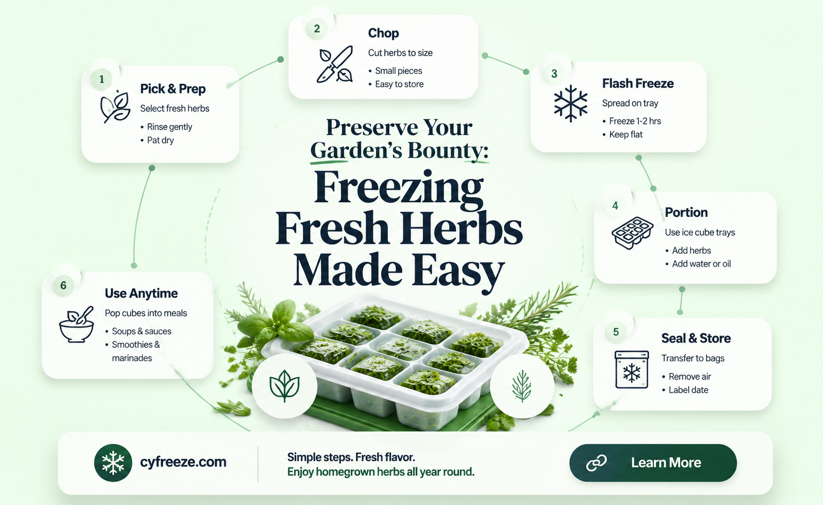 can you freeze fresh herbs from the garden