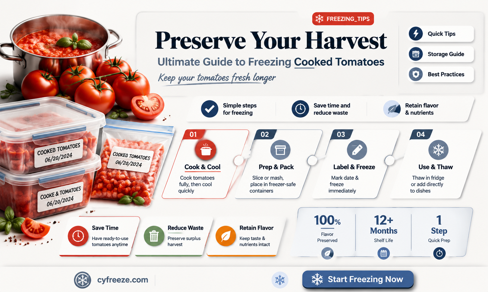 can you freeze cooked tomatoes