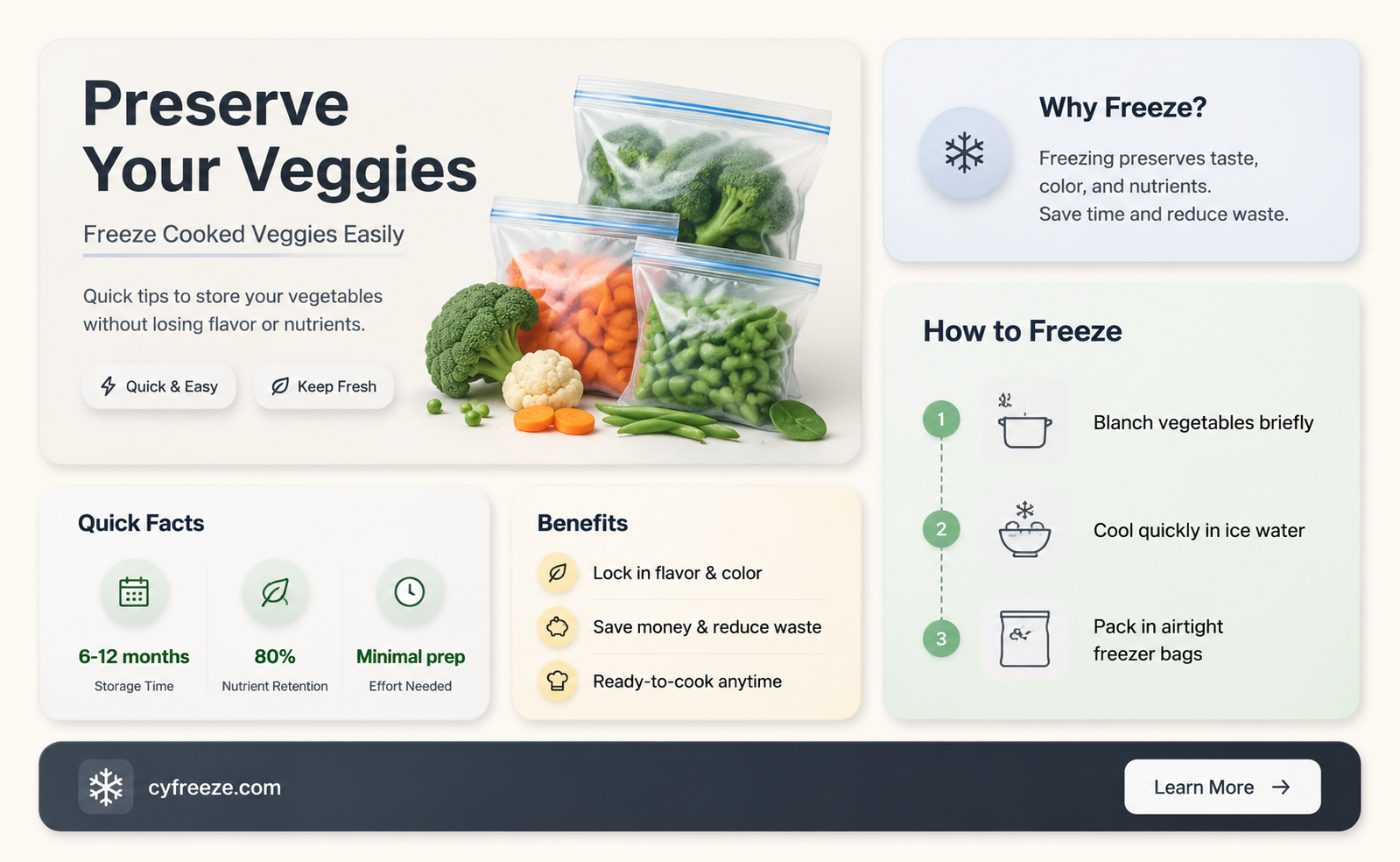 can you freeze cooked vegetables
