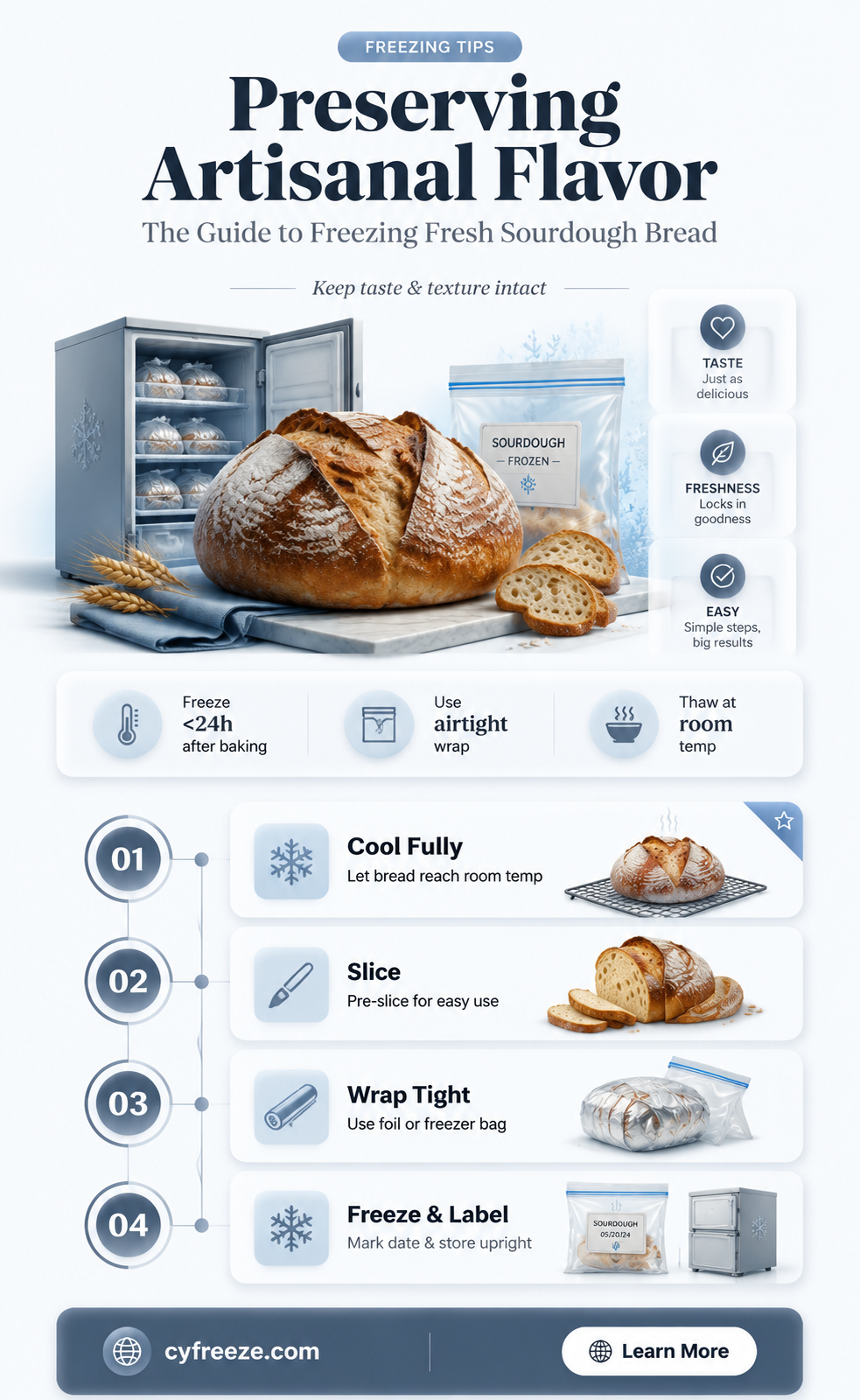 can you freeze fresh sourdough bread