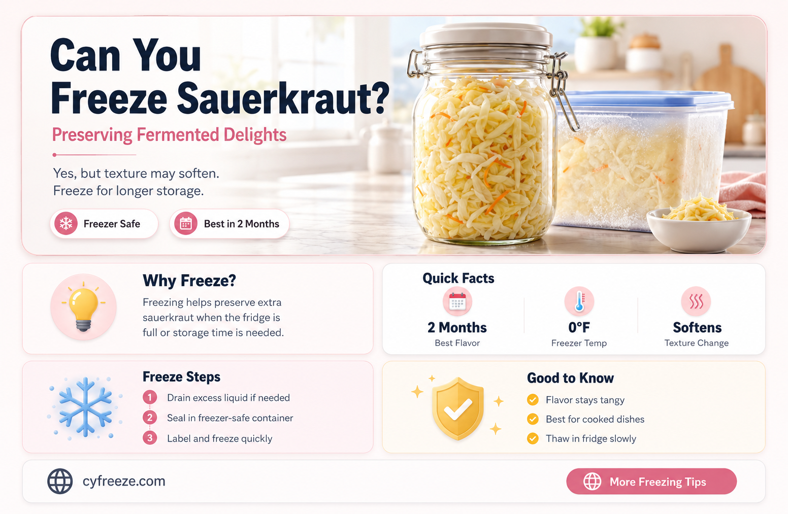 can you freeze sauerkraut in the fridge