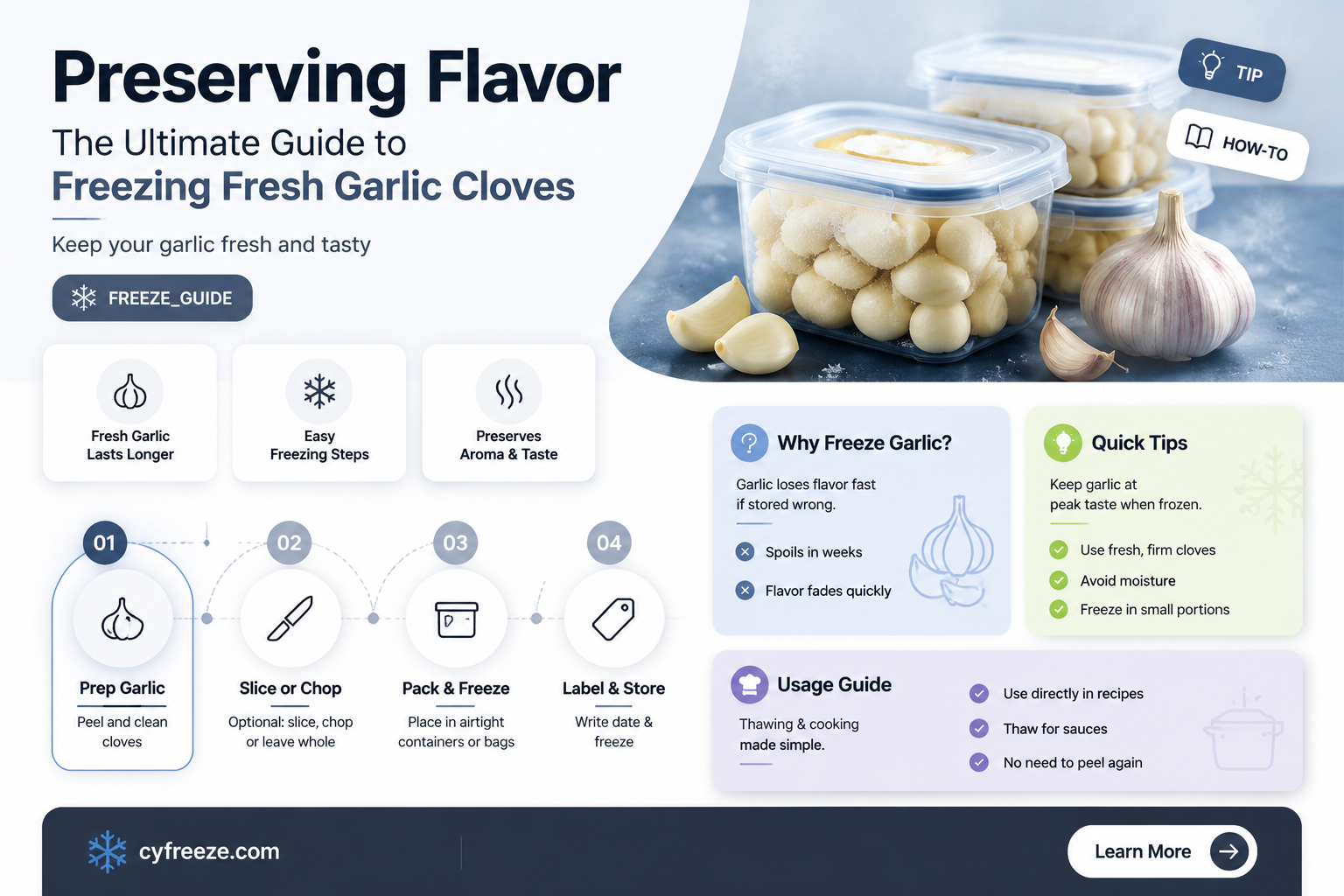 can you freeze fresh garlic cloves