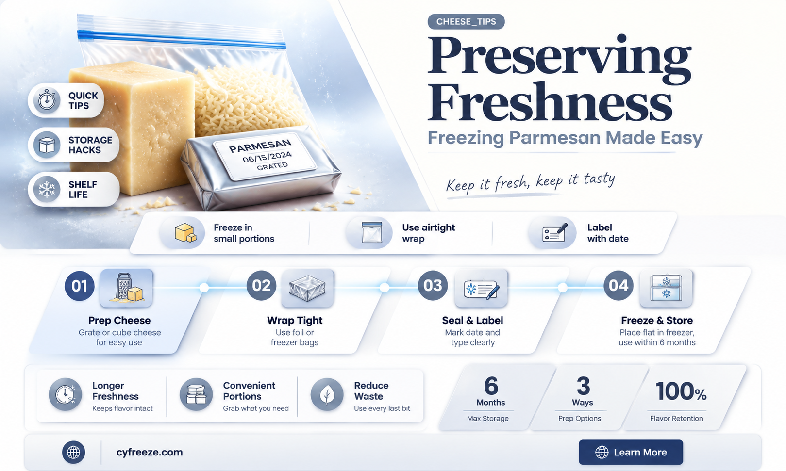 can you freeze fresh parmesan cheese