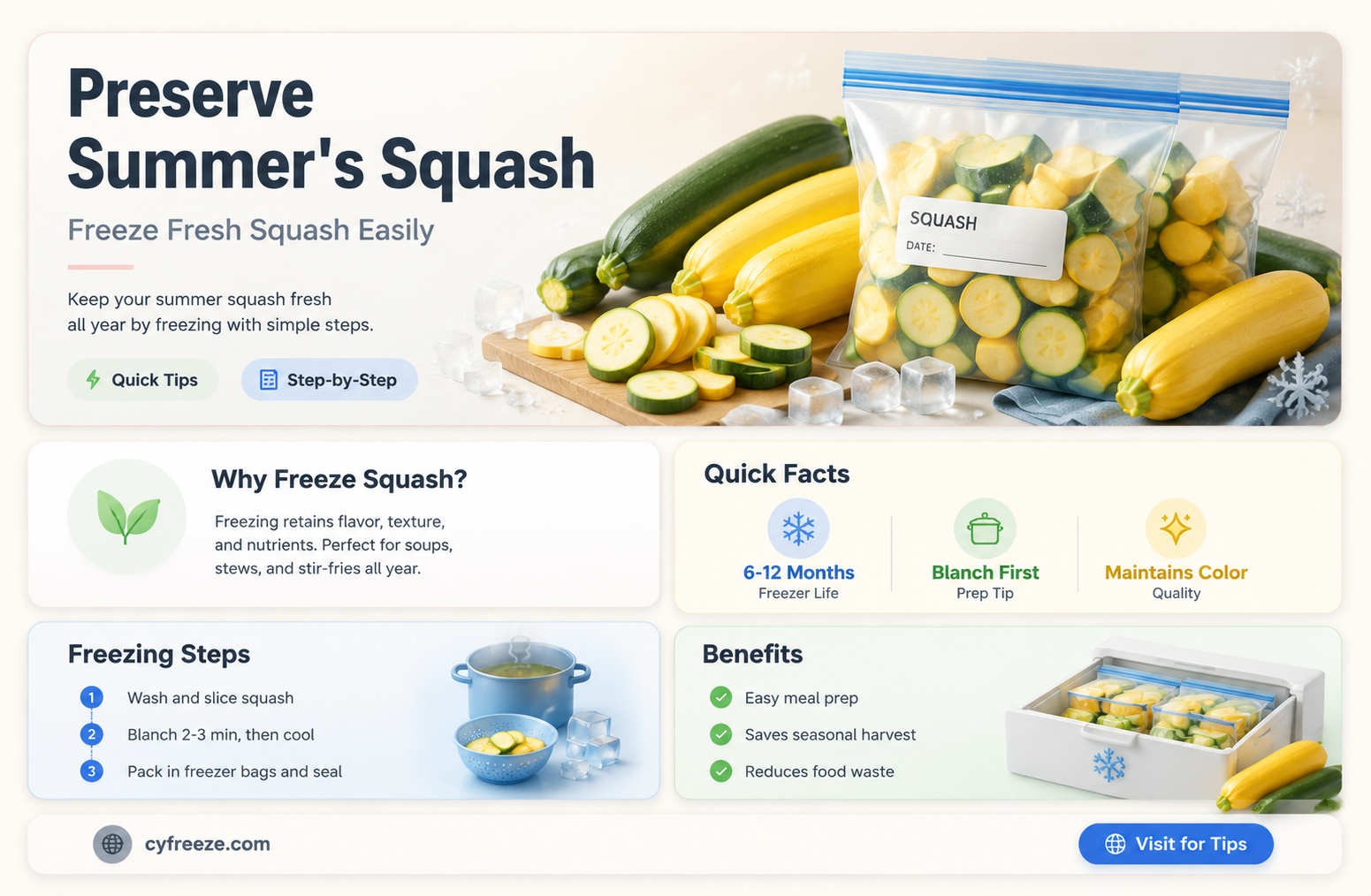 can you freeze fresh summer squash