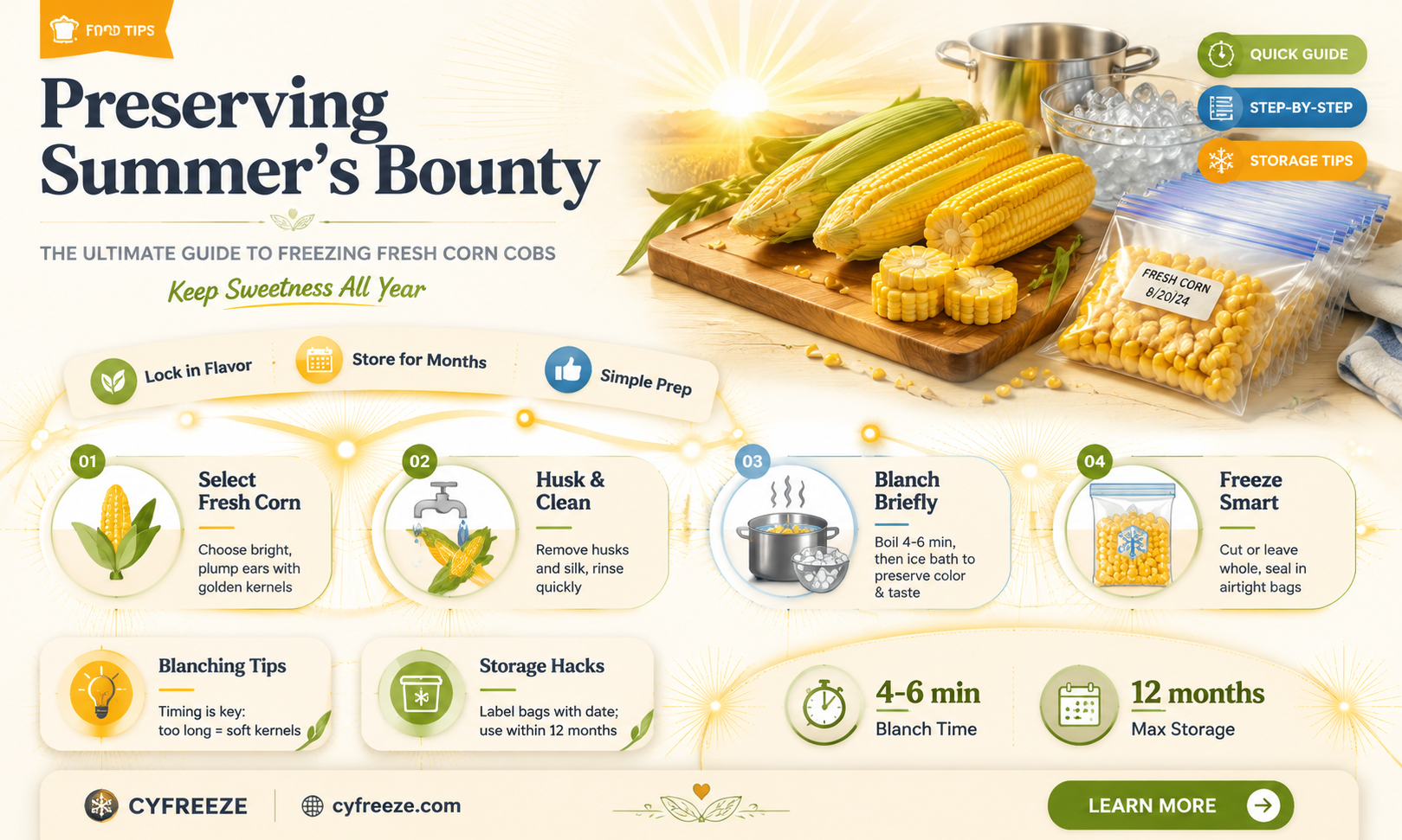 can you freeze fresh corn cobs