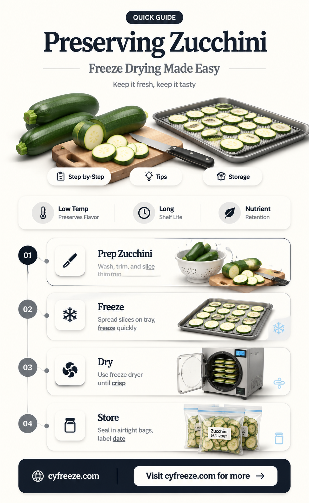 can you freeze dry zucchini