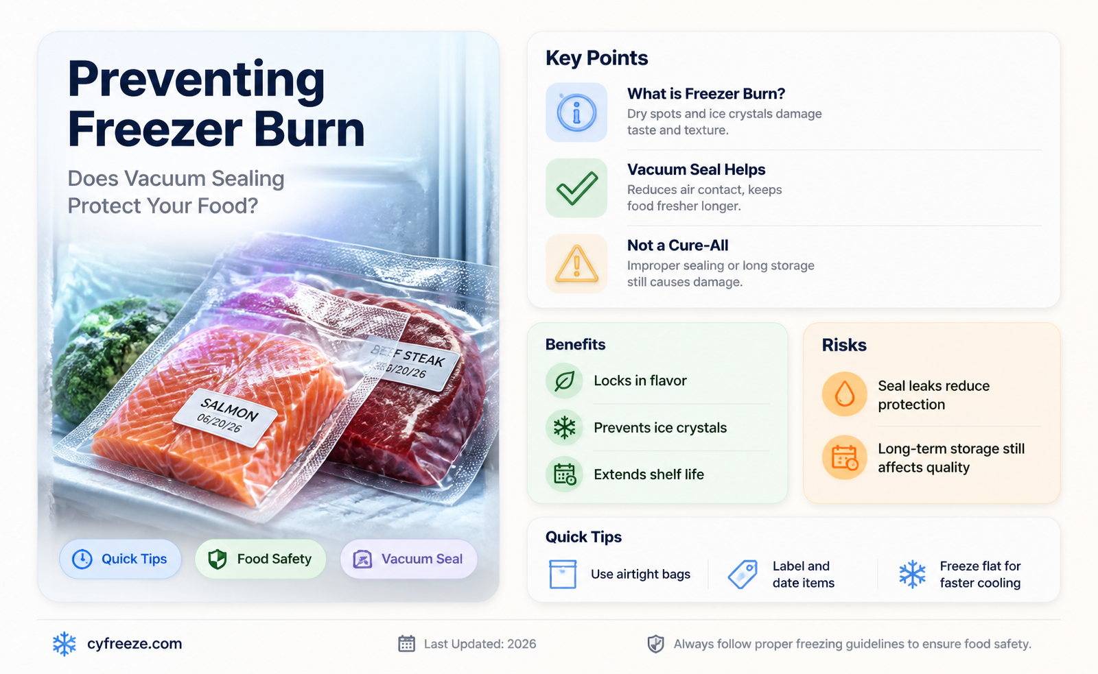 can vacuum sealed food get freezer burn