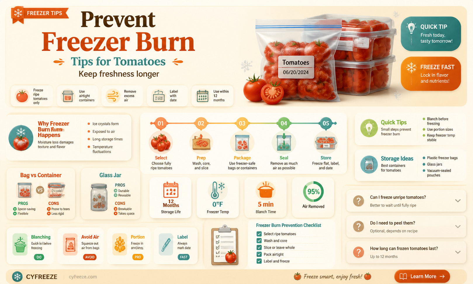 can tomatoes get freezer burn