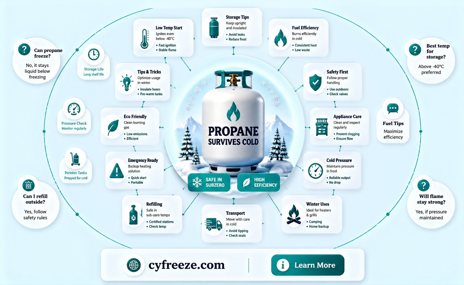 can propane survive sub freezing temperatures