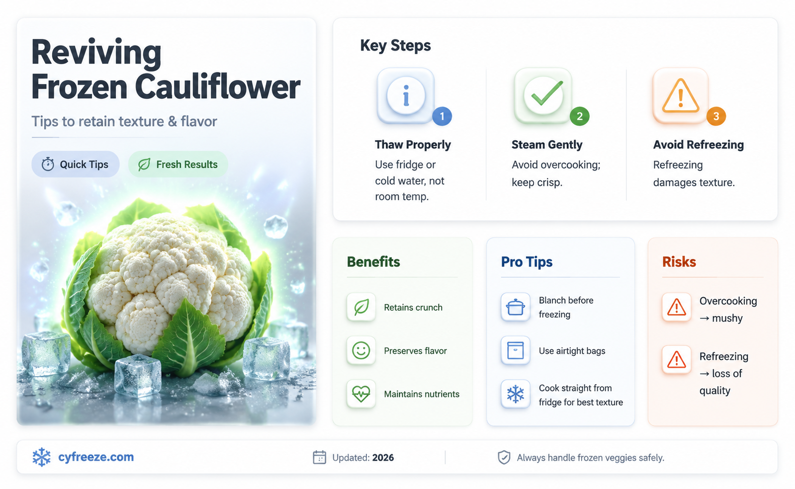can you freeze cooked cauliflower
