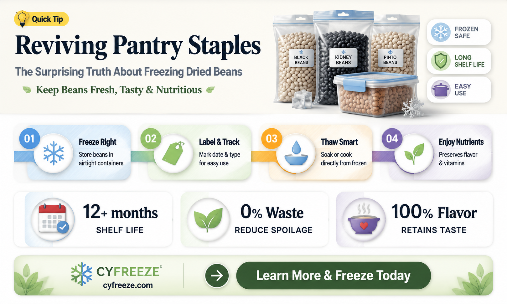 can you freeze dried beans