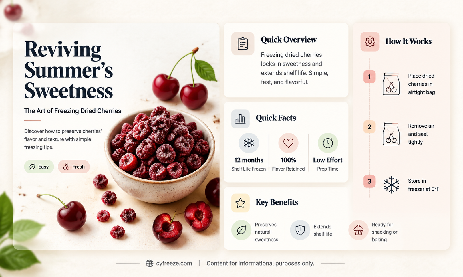 can you freeze dried cherries