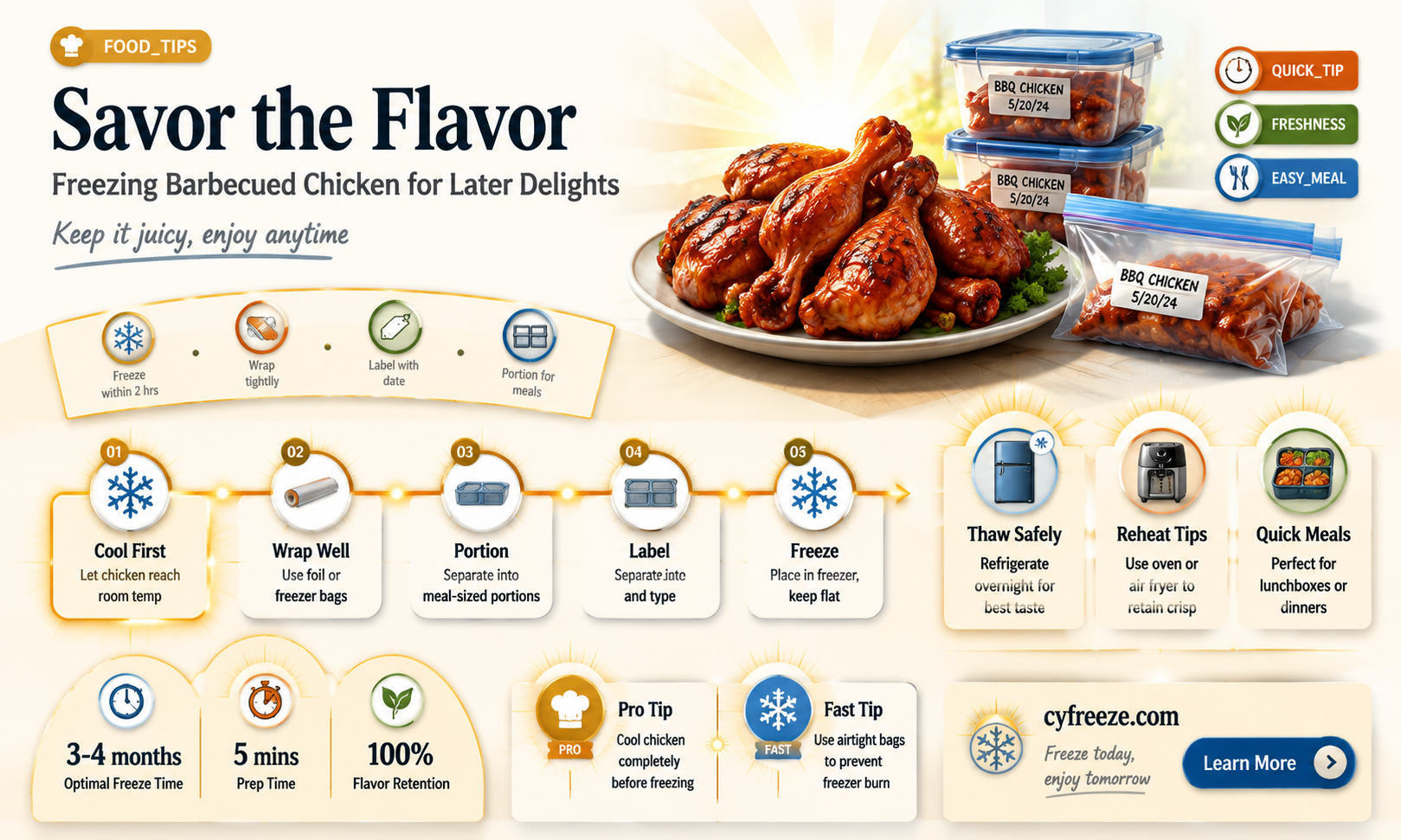 can you freeze barbecued chicken