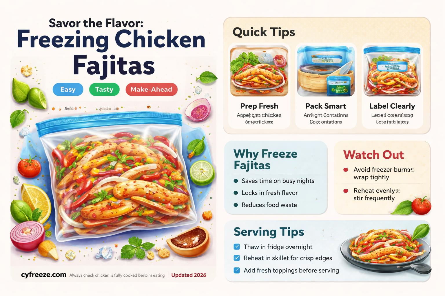 can you freeze chicken fajitas