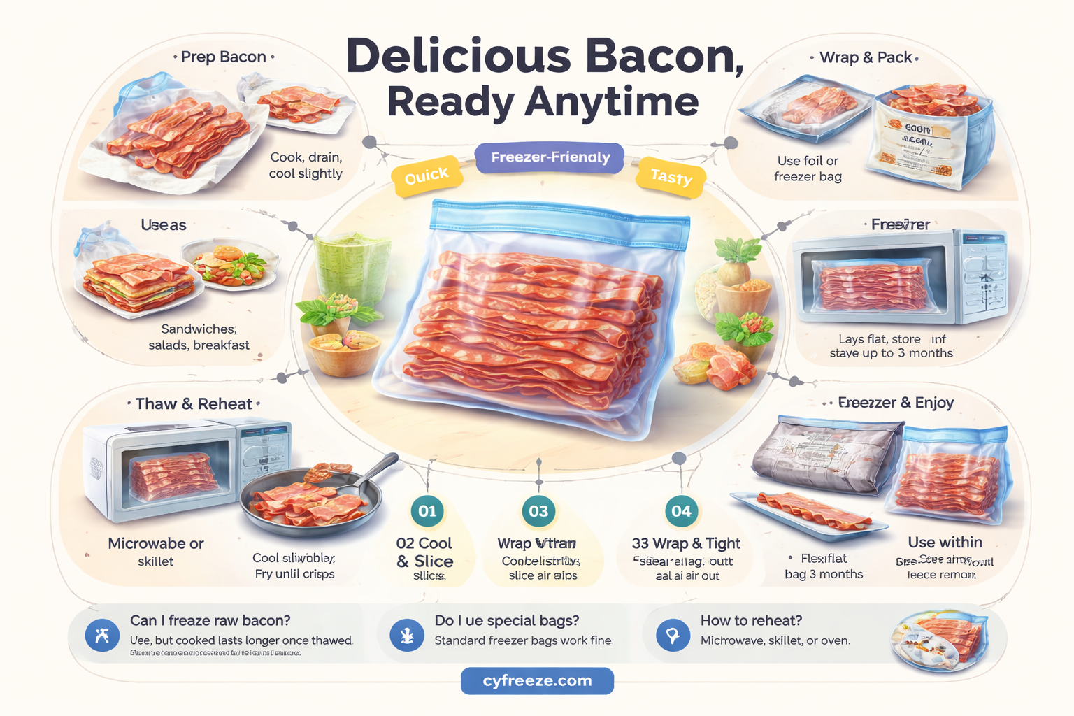 can you freeze bacon after cooking