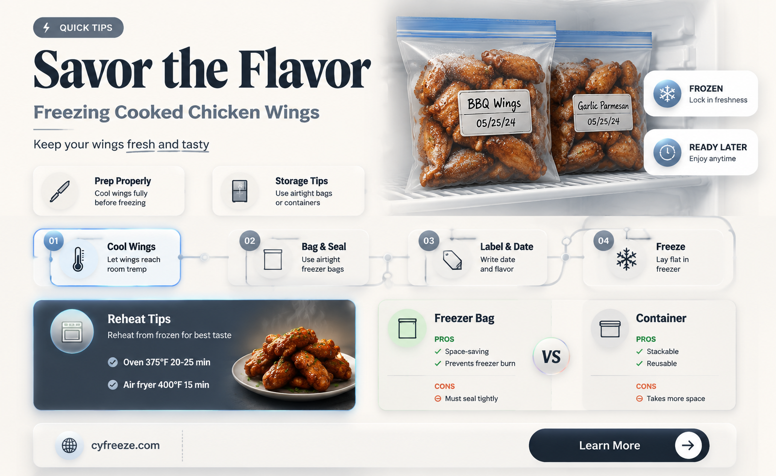 can you freeze cooked chicken wings