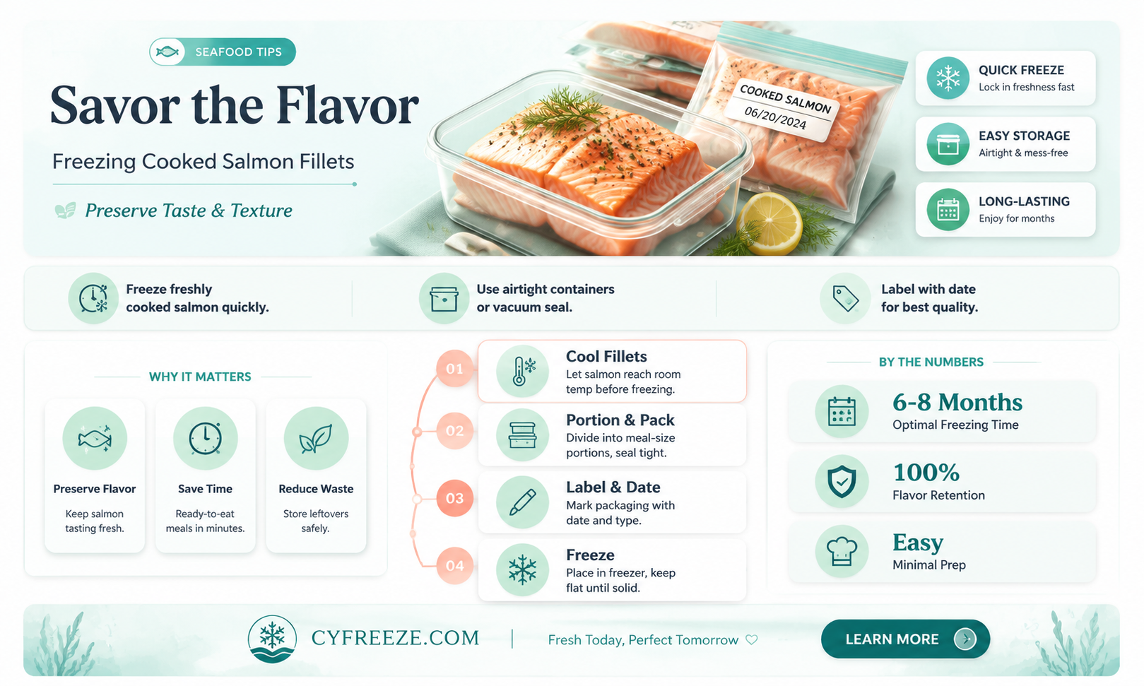 can you freeze cooked salmon fillets