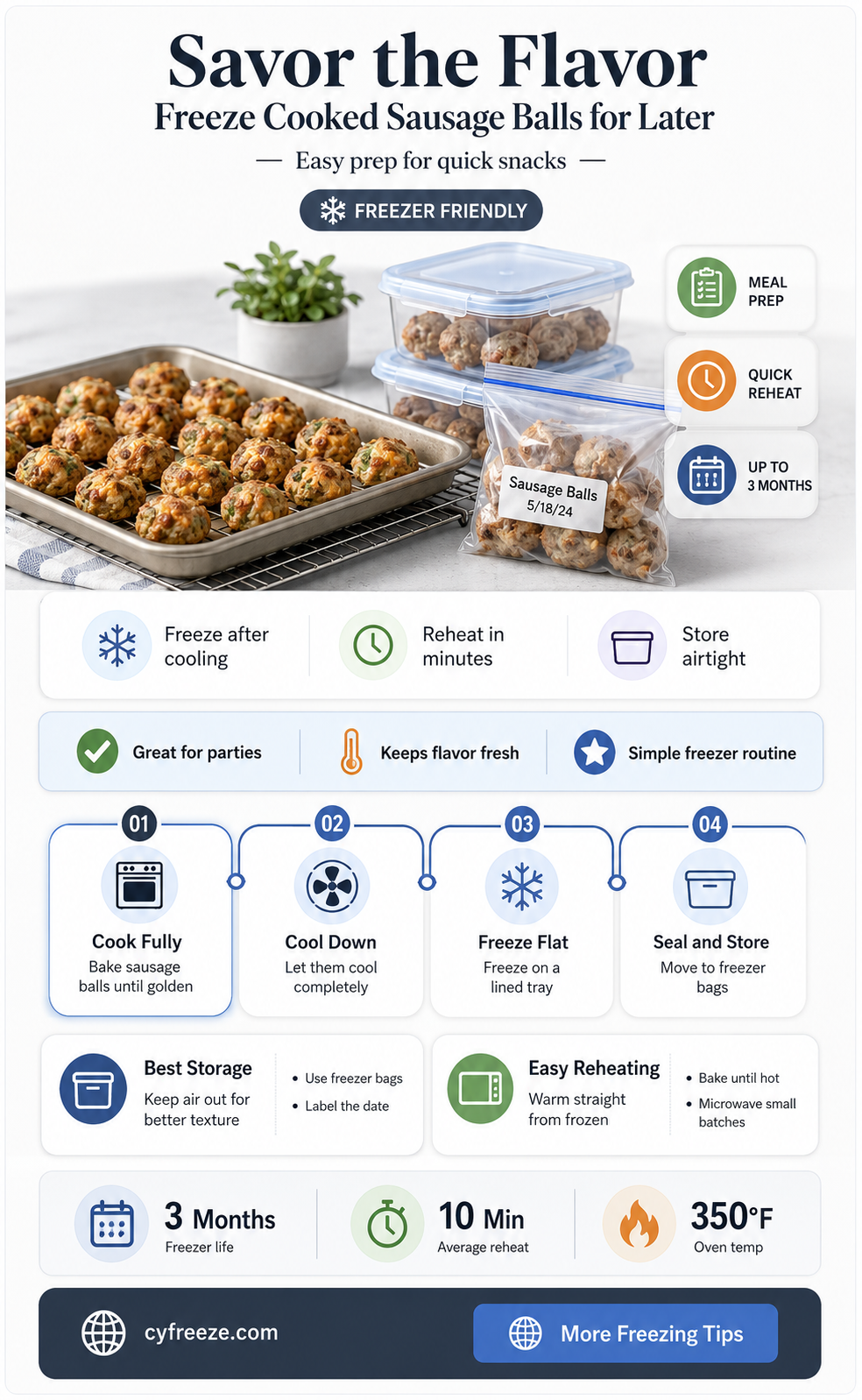 can you freeze sausage balls after they are cooked