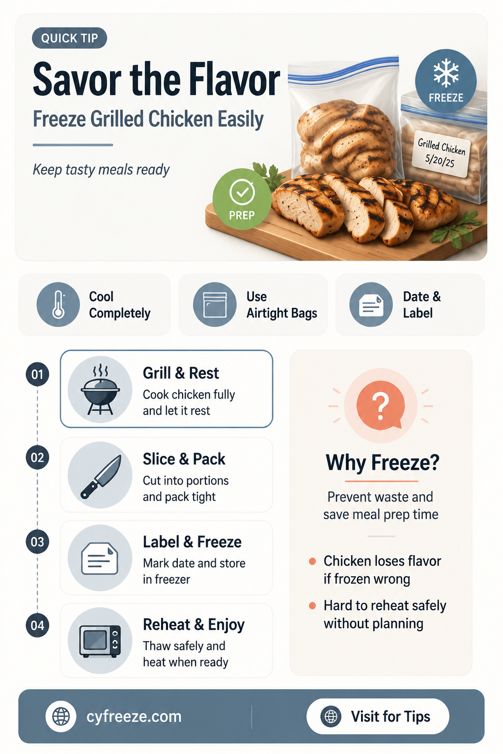 can you freeze grilled chicken