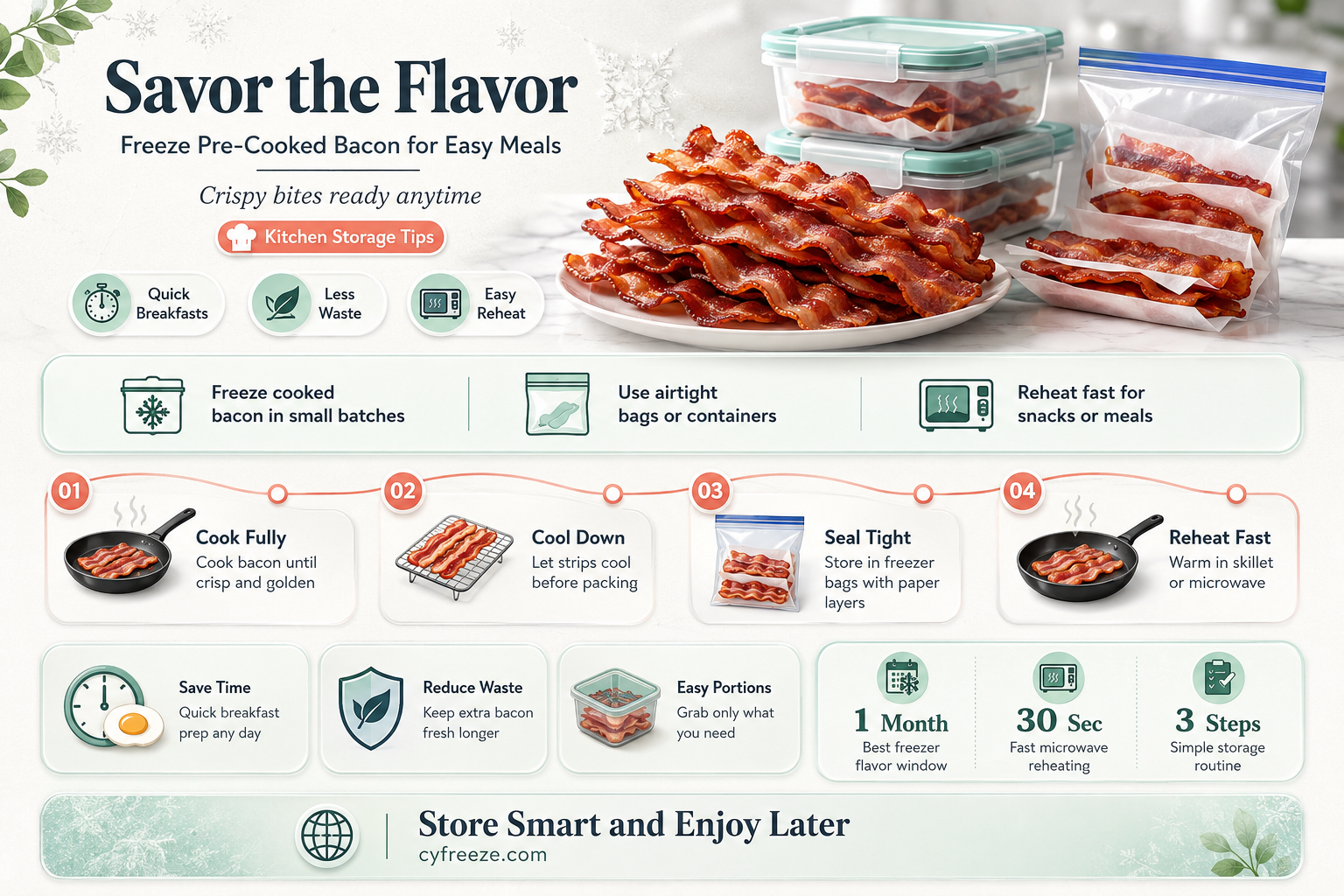 can you freeze pre cooked bacon