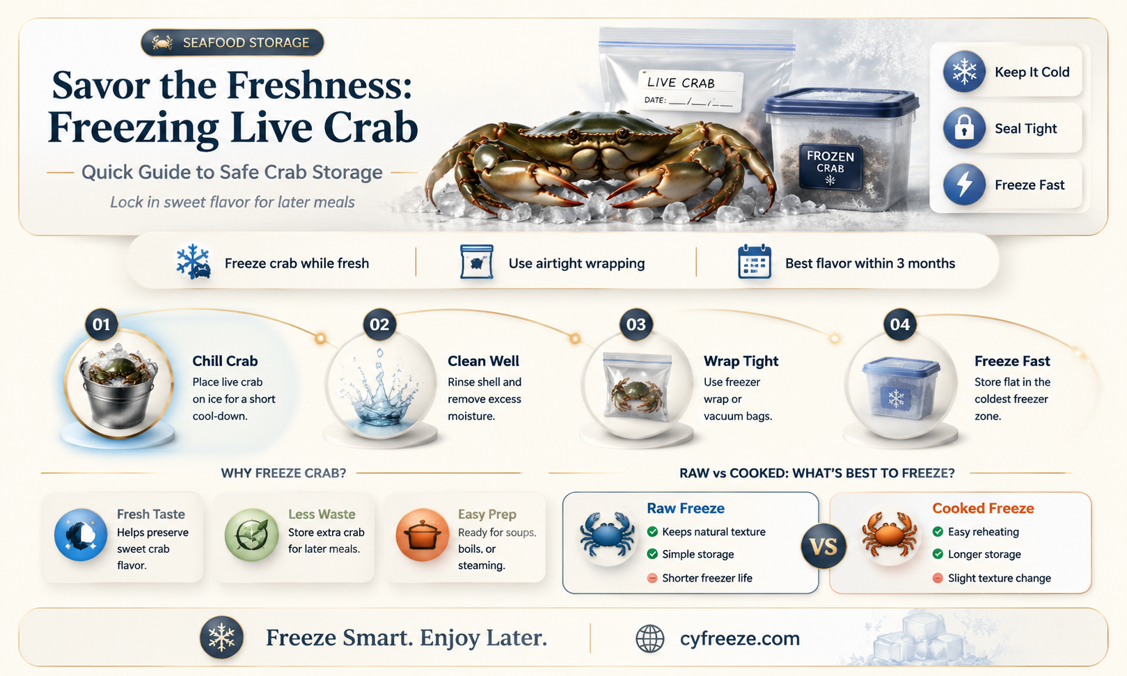 can you freeze fresh crab