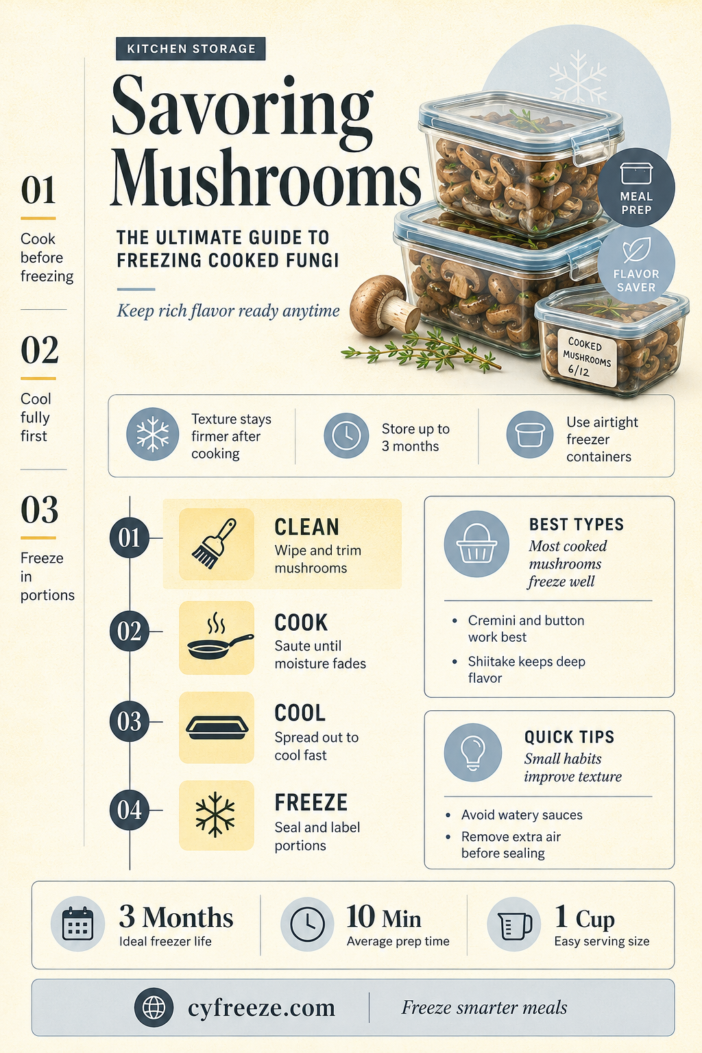 can you freeze mushrooms cooked