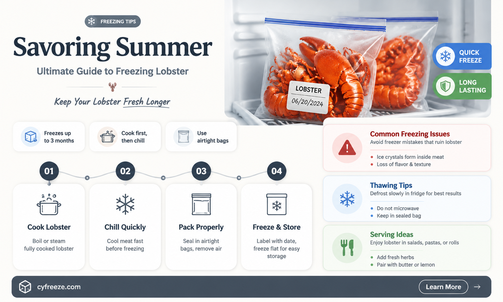 can you freeze cooked lobster meat