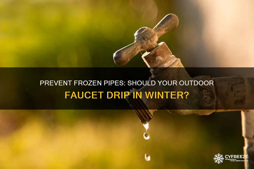 should an outdoor faucet drip during freezing temperatures