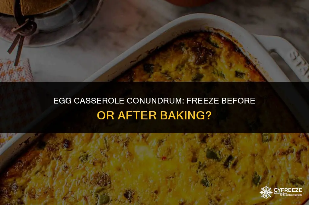 should i freeze egg casseroles before or after baking