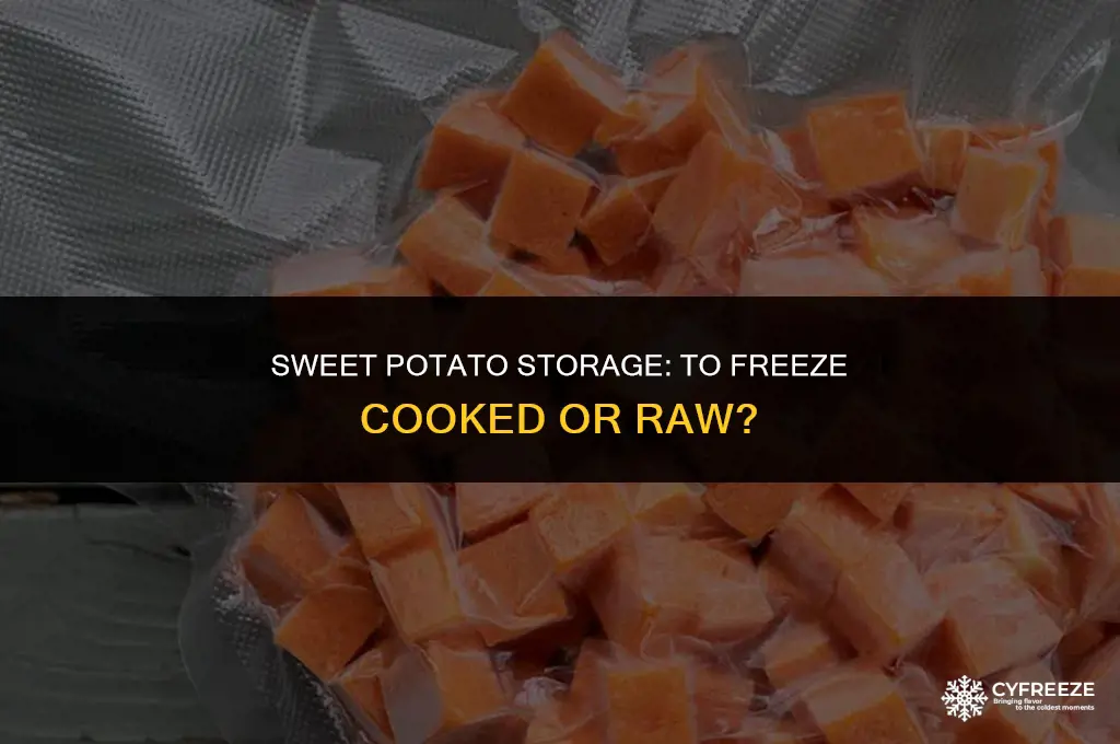 should you freeze sweet potatoes cooked or raw