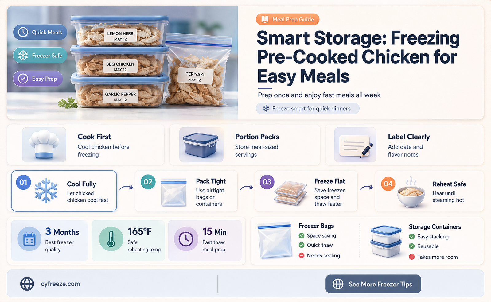 can you freeze pre cooked chicken