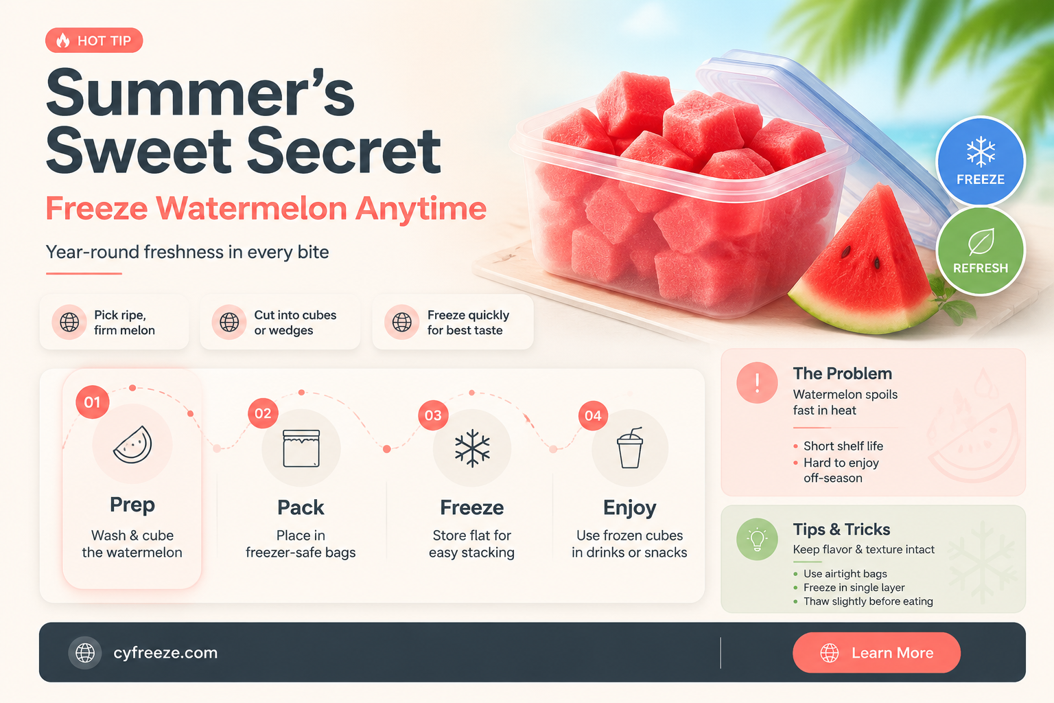 can you freeze fresh watermelon