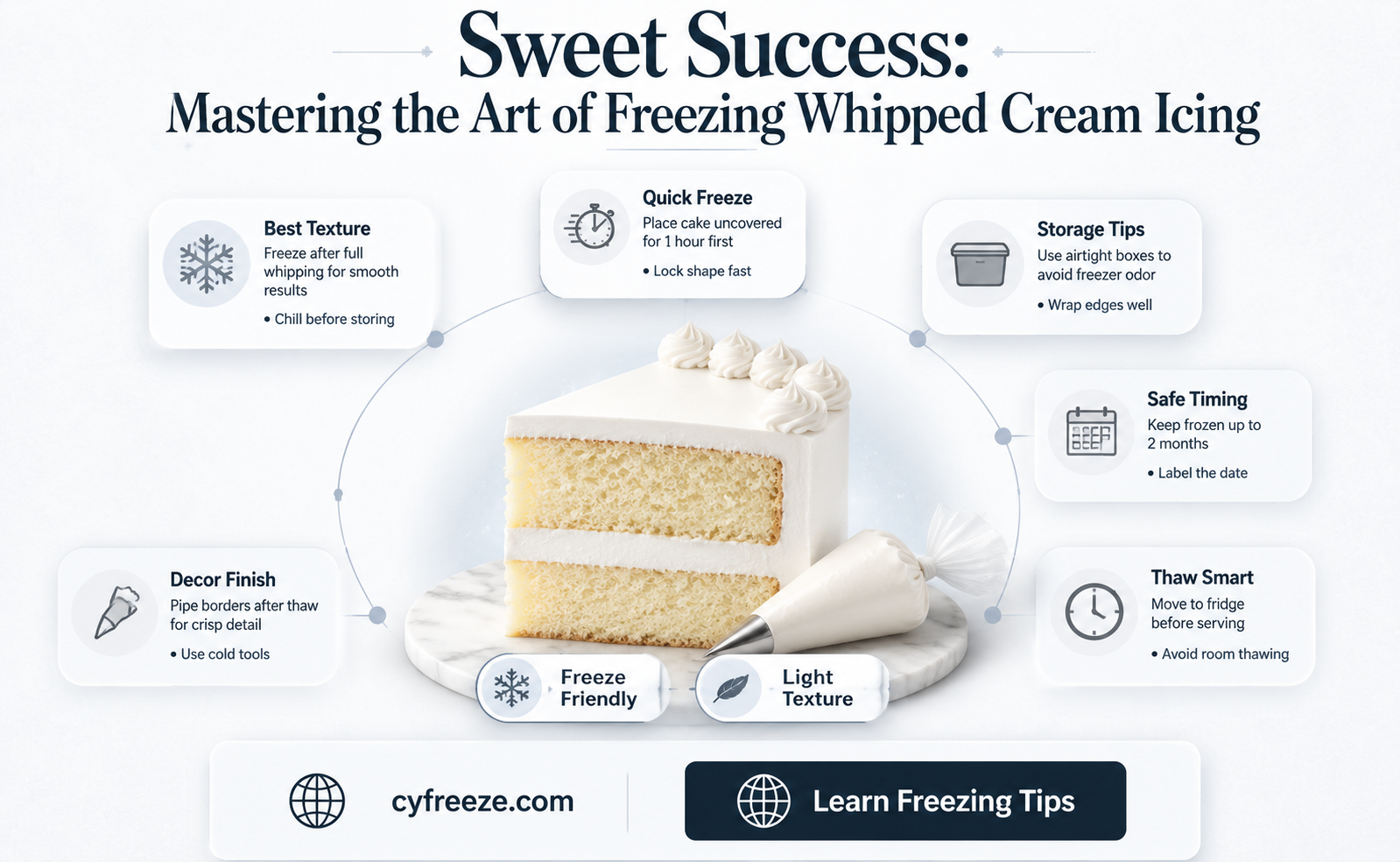 can you freeze whipped cream icing